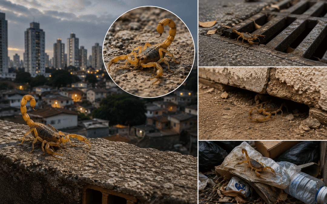 escorpião-amarelo em SP em área urbana com risco de infestação