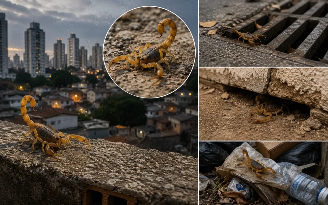 escorpião-amarelo em SP em área urbana com risco de infestação
