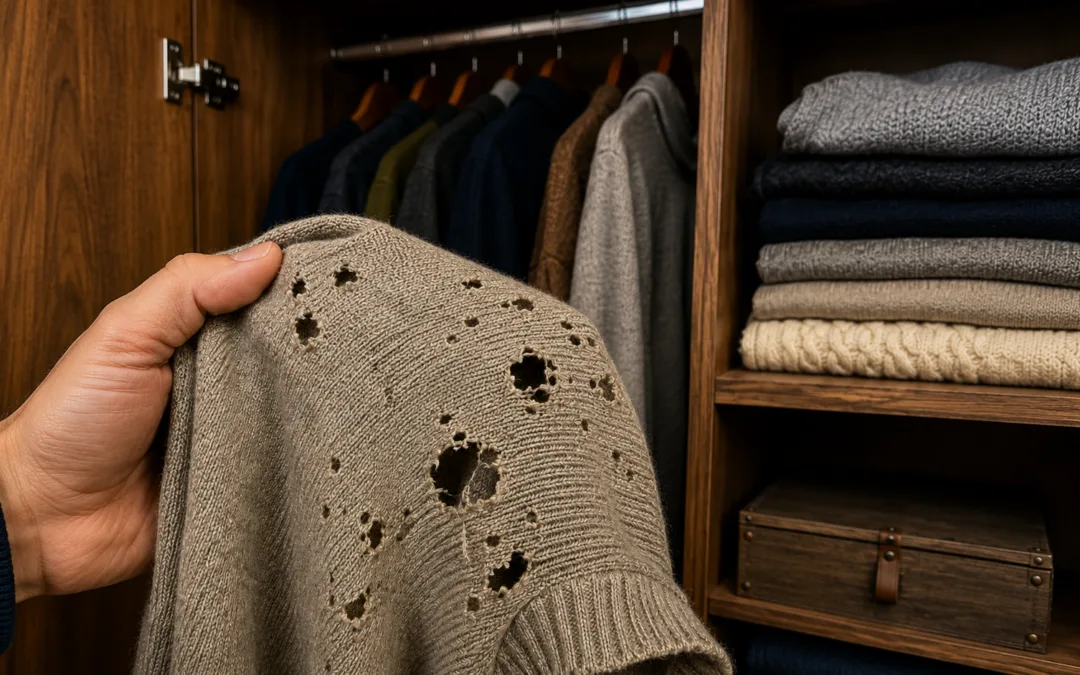 tipos de traça em roupas, armários e alimentos
